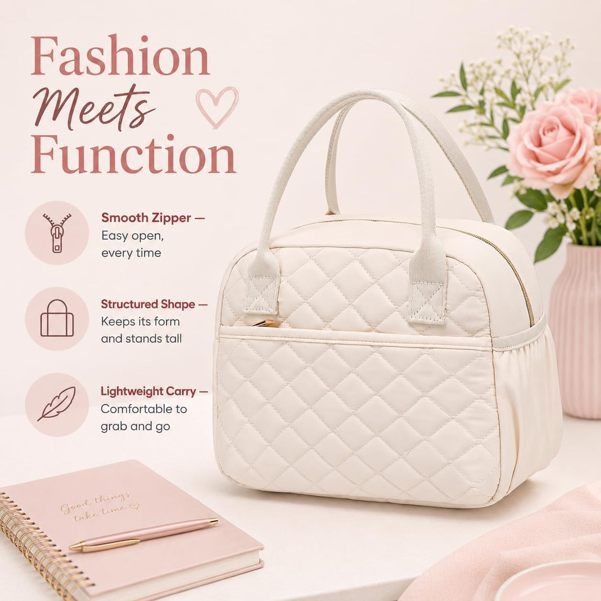 WYNBAG Insulated Lunch Tote – Mindful Lunch Bag for Women Who Prioritize Clean Eating