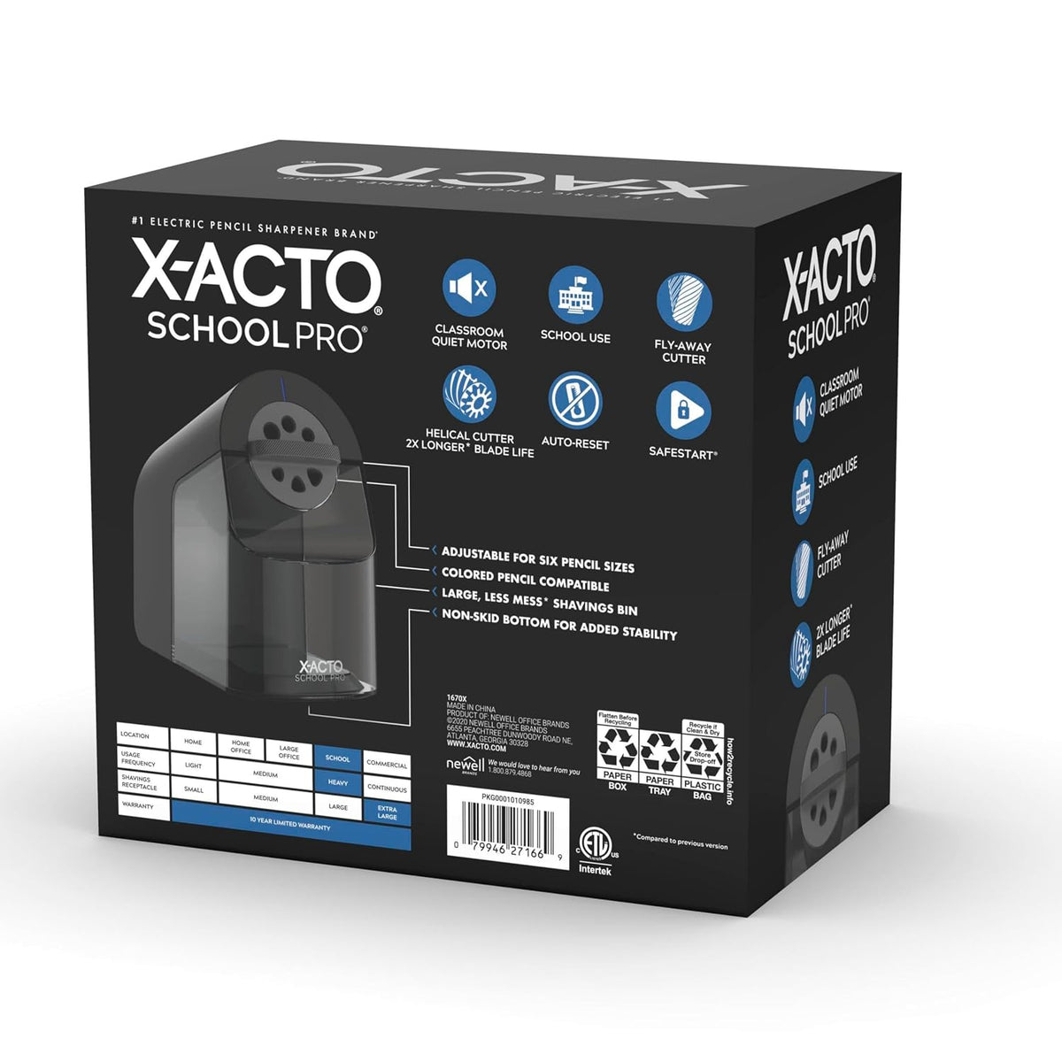 X-ACTO School Pro Electric Sharpener Gift for Teachers, Classroom-Ready Starter with XL Shavings Bin
