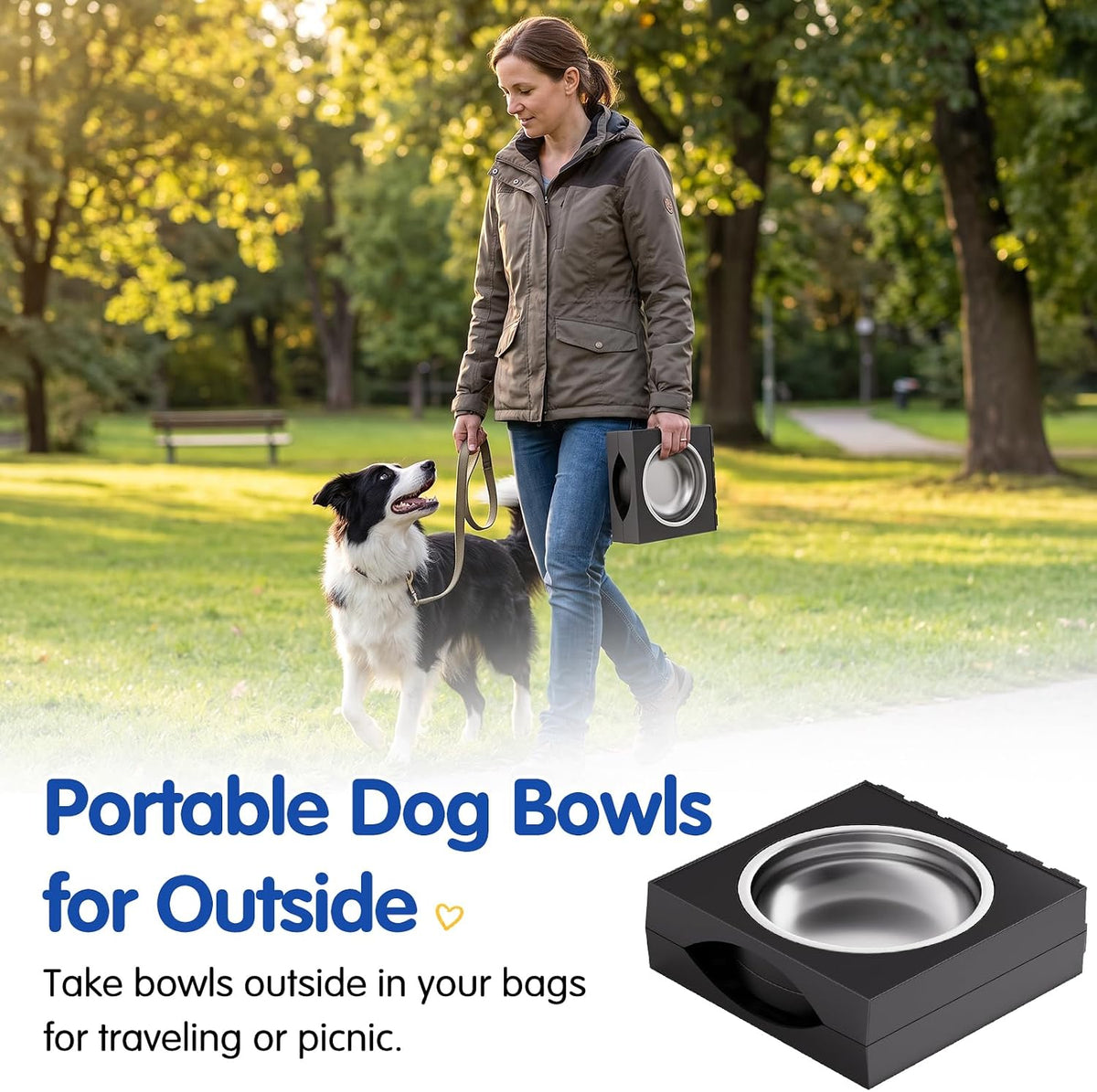 XIAZ Elevated Dog Bowls – Thoughtful Gift for Dog Parents, Adjustable Raised Feeding Station for Large and Medium Breed Pups