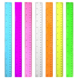 Color Clear Ruler Plastic Rulers - Transparent 12 Inch Rulers 7 Pack, Useful Holiday Gift Set for Kids School Supply Refresh