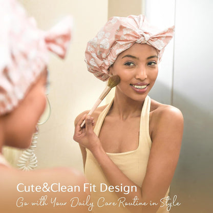 Yanibest Shower Cap for Women – Thoughtful Birthday Gift for Her, Reusable Waterproof Hair Protector with Cute Print