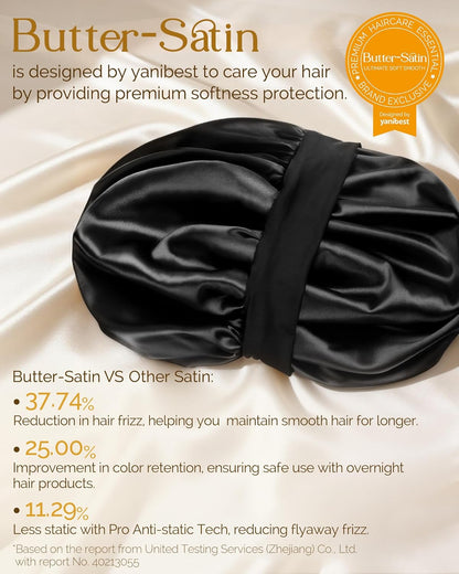 YANIBEST Silk Bonnet for Sleeping – Curated Birthday Gift for Her, Double Layer Satin Sleep Cap for Natural Curly Hair