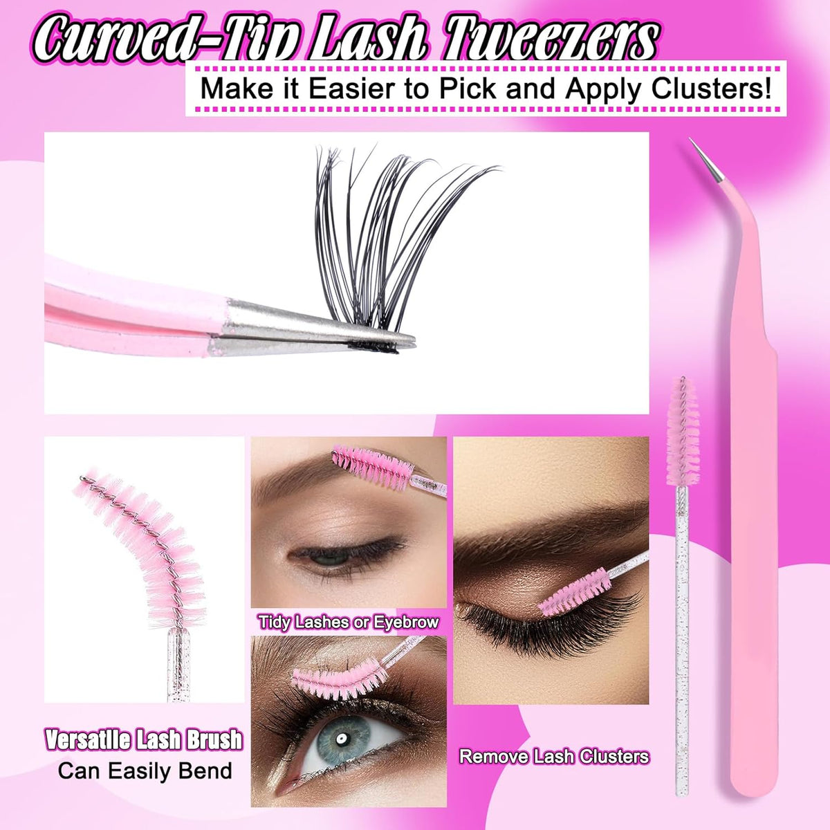 Yawamica Cluster Lash Set – Calming Self-Love Beauty Experience with Soft Synthetic Fibers, Beginner Safe