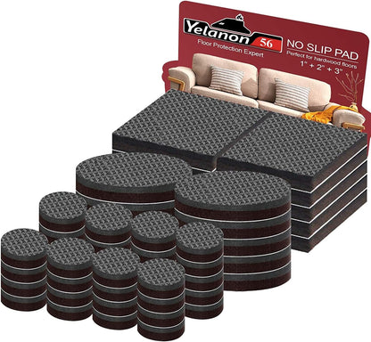 Yelanon Self Adhesive Furniture Grippers – Family-Safe Anti-Slide Pads for Hardwood and Tile Floors