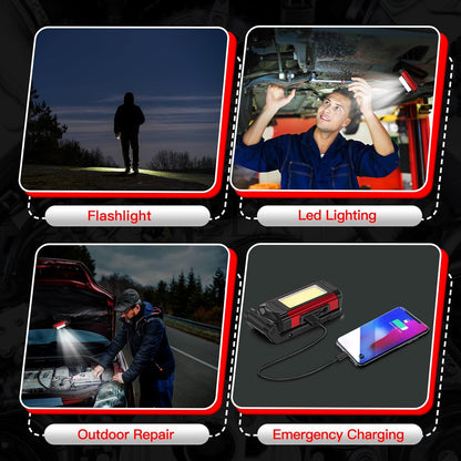 YiaMia Magnetic LED Tool Light 2 Pack – Thoughtful Birthday Gift for Him, USB-C Rechargeable Flashlight for Mechanics and DIYers