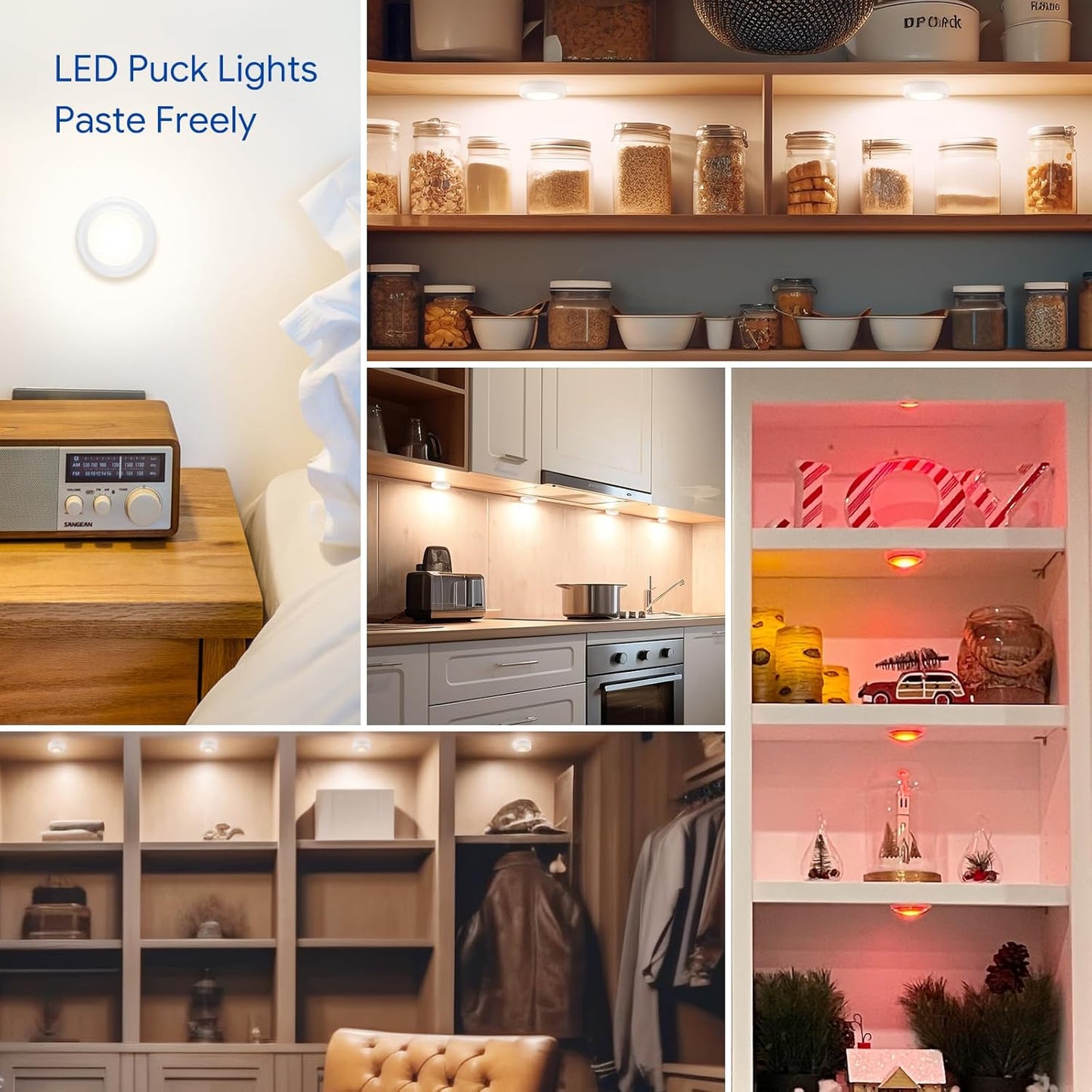 Yiliaw LED Puck Lights – Thoughtful Housewarming Gift for Her, Color Changing Remote Controlled Mood Lighting