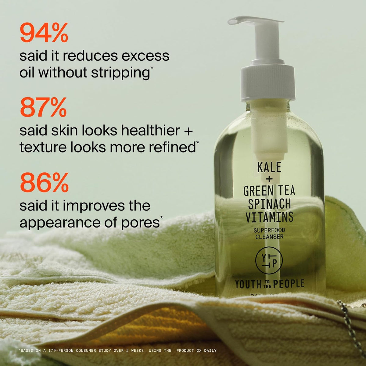 Youth To The People Superfood Cleanser - Plant-Based Kale Gel Cleanser for a Calming Wind-Down Evening Routine