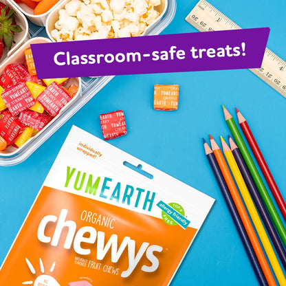 YumEarth Organic Chewys Gluten Free Candy Chews – Classroom Party Snack for Allergy Sensitive Children
