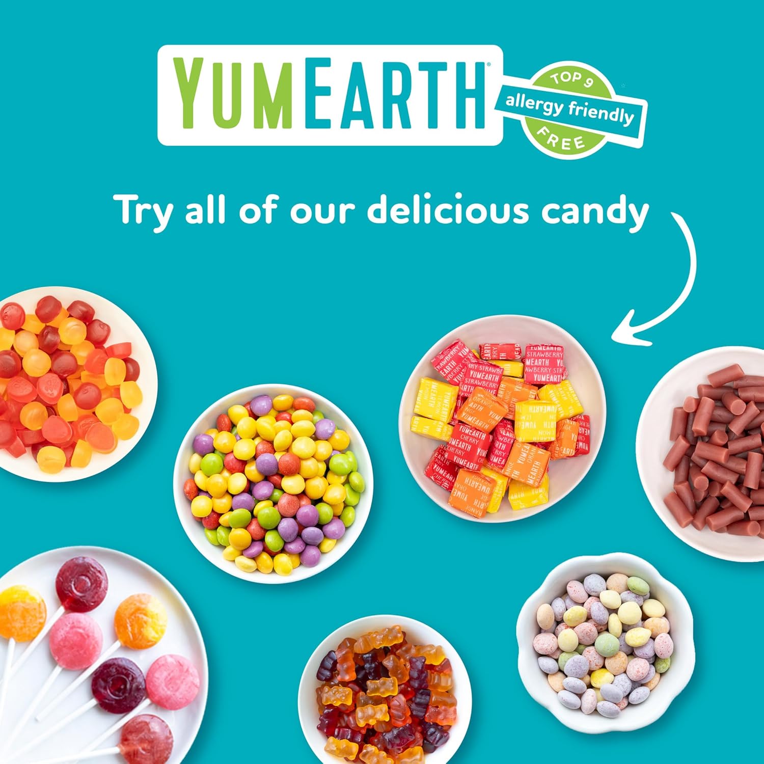 YumEarth Organic Giggles Chewy Candy – Thoughtful Gift for Allergy Families, Organic Non GMO Snack Box of 15 Packets