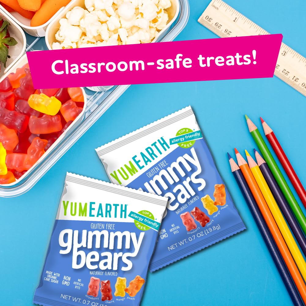 YumEarth Organic Gummy Bears – Non-GMO Pantry Snack, No Artificial Dye Gluten Free Gummies