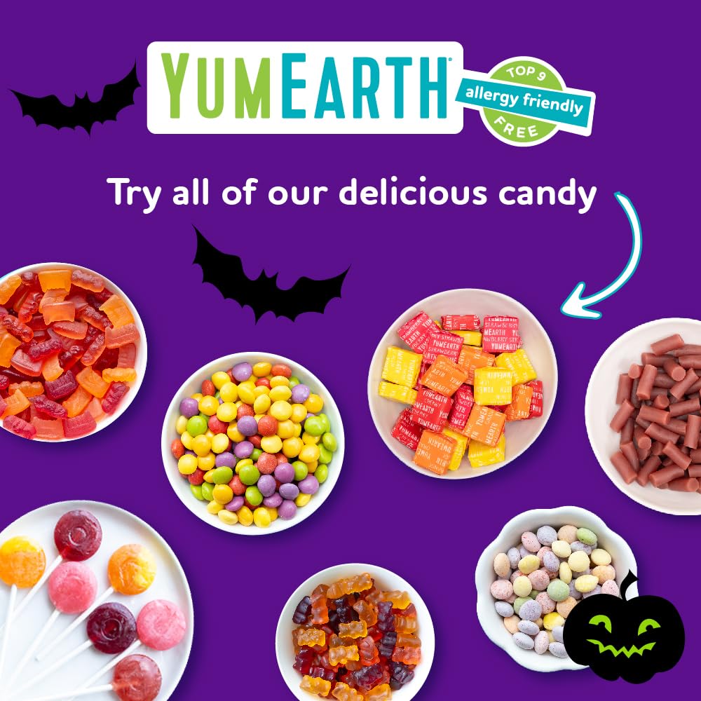YumEarth Organic Halloween Lollipops - Thoughtful Allergy Friendly Gift for Vegan and Gluten Free Households, Stocking Stuffer, 40 Pack