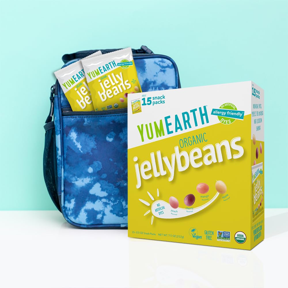 YumEarth Organic Jelly Beans – No Artificial Dye Candy Made with Real Fruit and Vegetable Juice Concentrates, 7.5 oz Pack