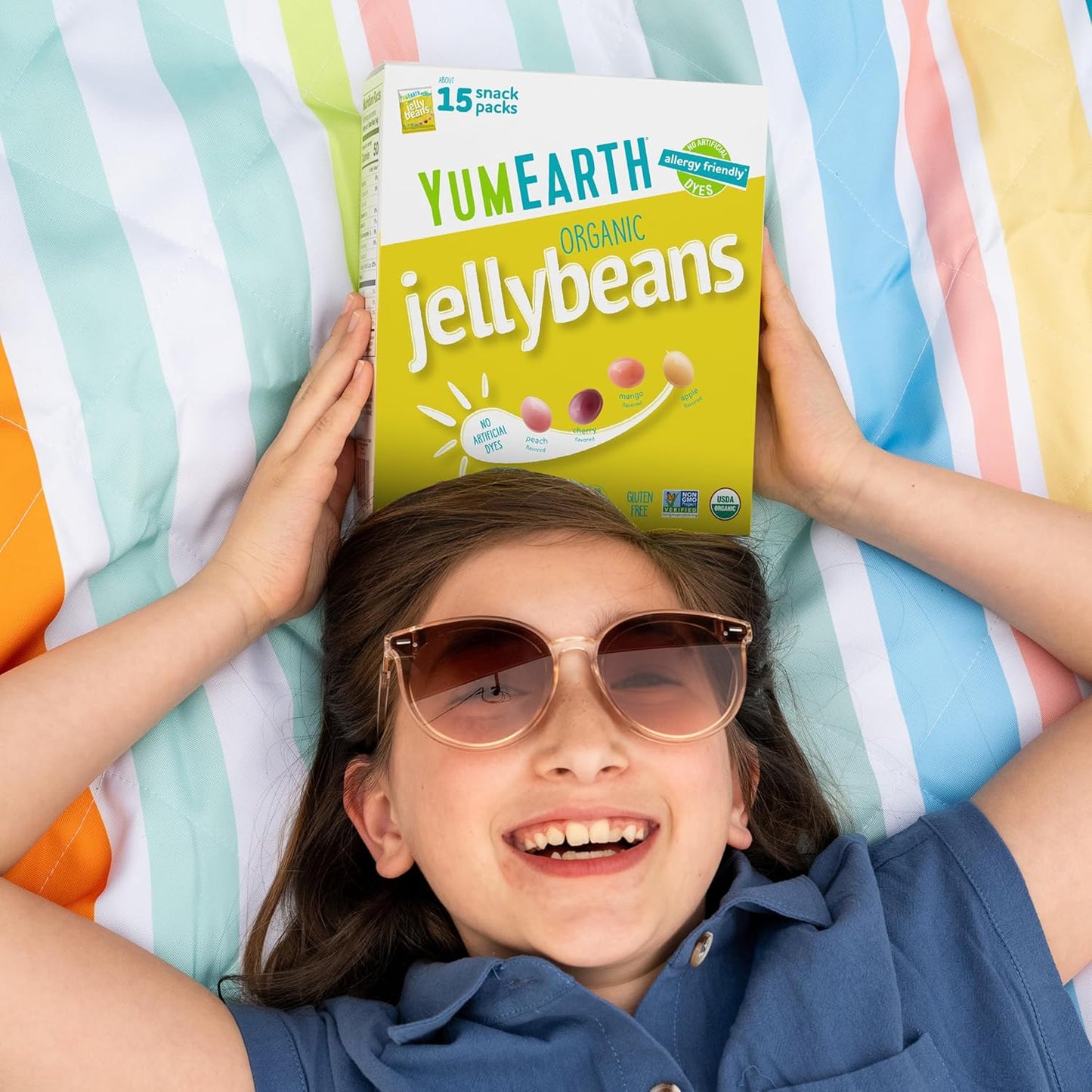 YumEarth Organic Jelly Beans – No Artificial Dye Candy Made with Real Fruit and Vegetable Juice Concentrates, 7.5 oz Pack