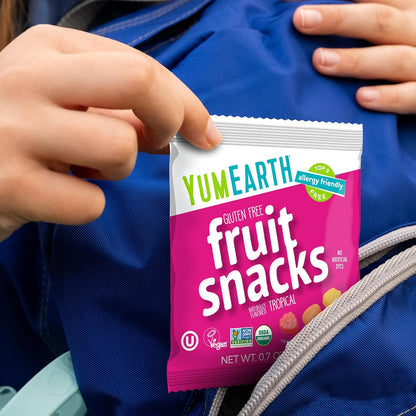 YumEarth Organic Tropical Fruit Snacks – Allergy Safe Party Favor for Kids Birthday