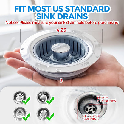 zaa Removable Basket Kitchen Sink Drain Stopper – One-Step Operation for Less-Is-More Kitchens