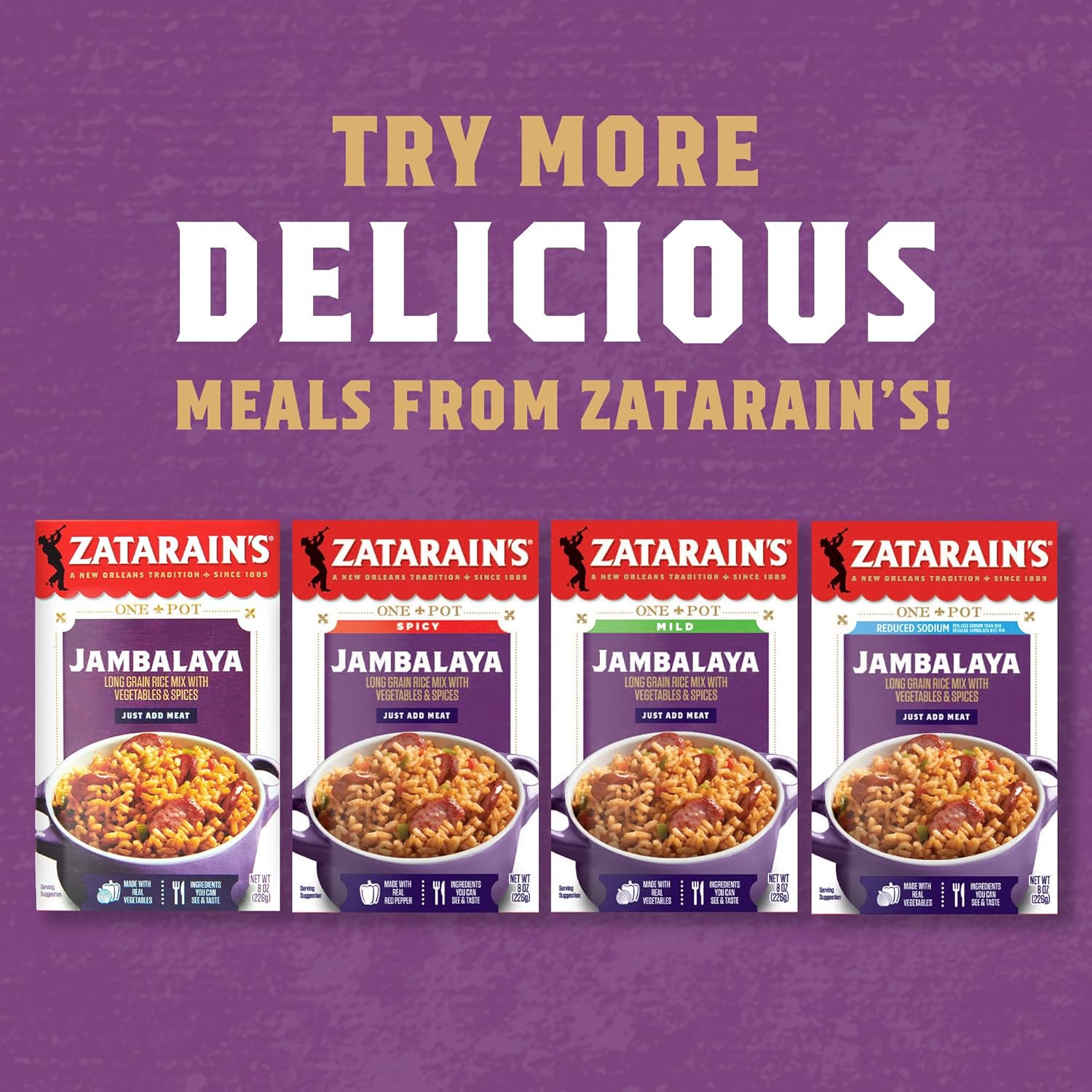 Zatarain's Jambalaya Rice Mix 4 Pack – Thoughtful Pantry Gift for Creole Food Lovers