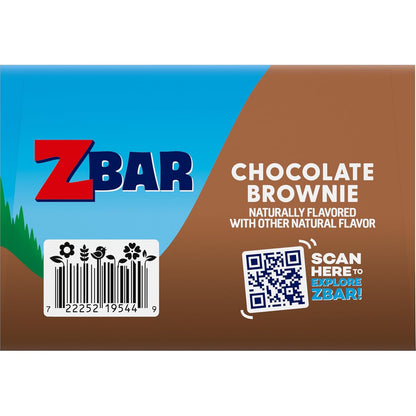 Zbar Chocolate Brownie Organic Snack Bars — After-School Energy Boost for Active Kids Ages 3-12, 24-Count Bulk Pack