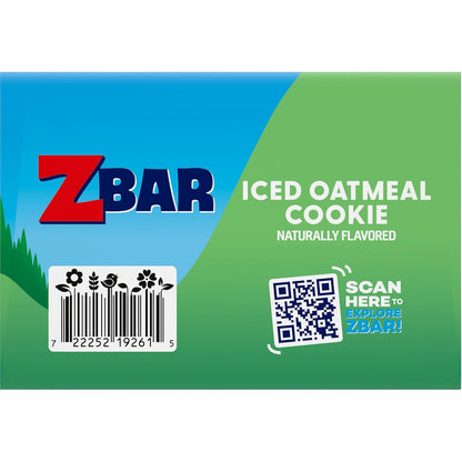 Zbar Iced Oatmeal Cookie Snack Bars – Travel and Road Trip Snack for Families, Individually Wrapped 24 Pack