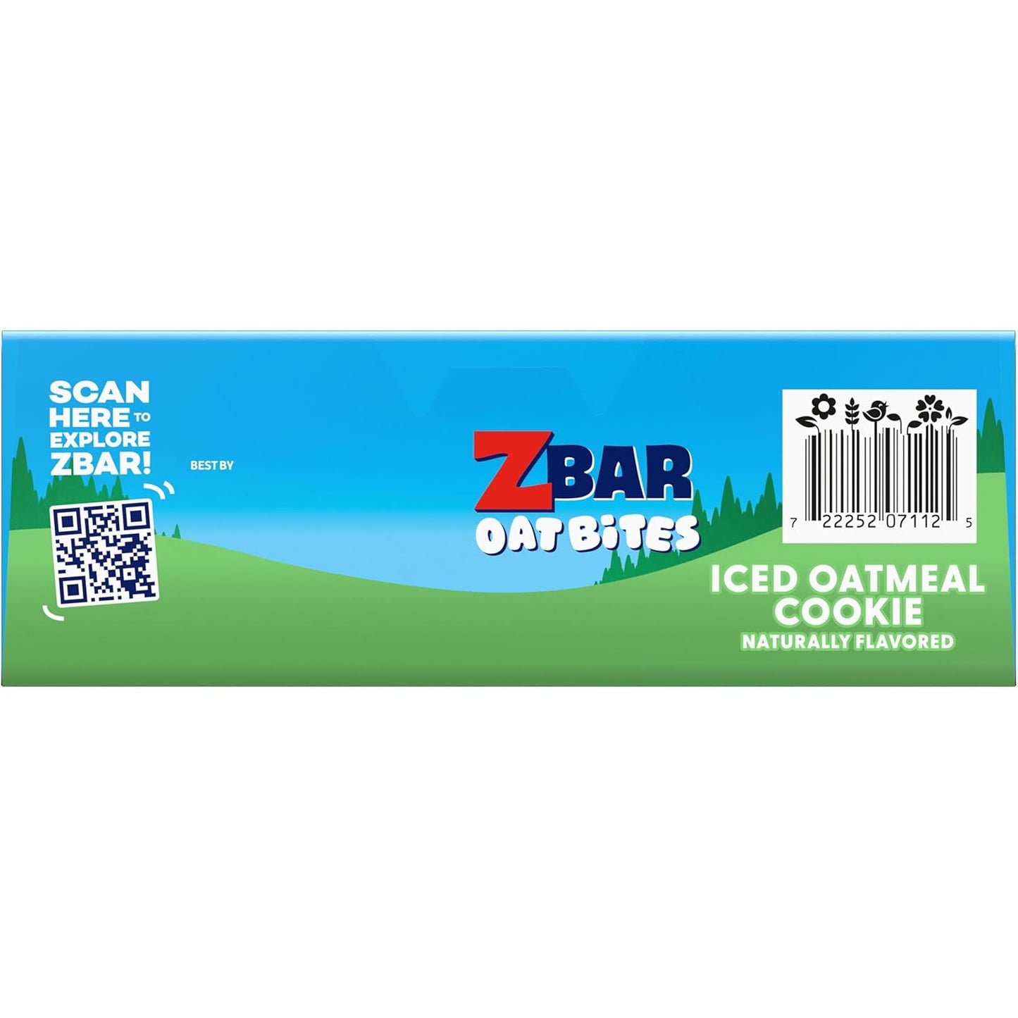 Zbar Oat Bites - Iced Oatmeal Cookie - Portable Organic Snack for Weekend Hikes and Park Outings - 6 Single-Serve Packs