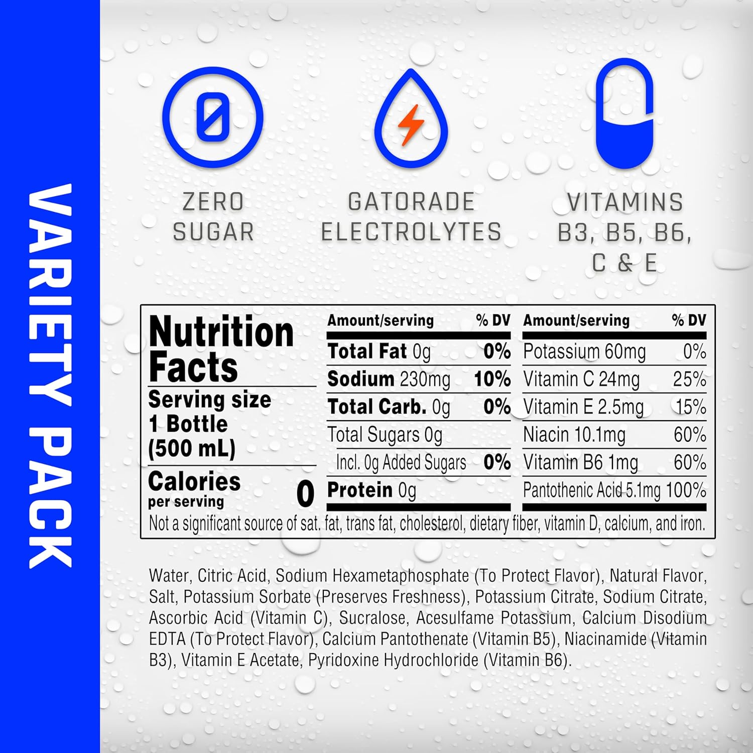 zero calorie and zero sugar formulation