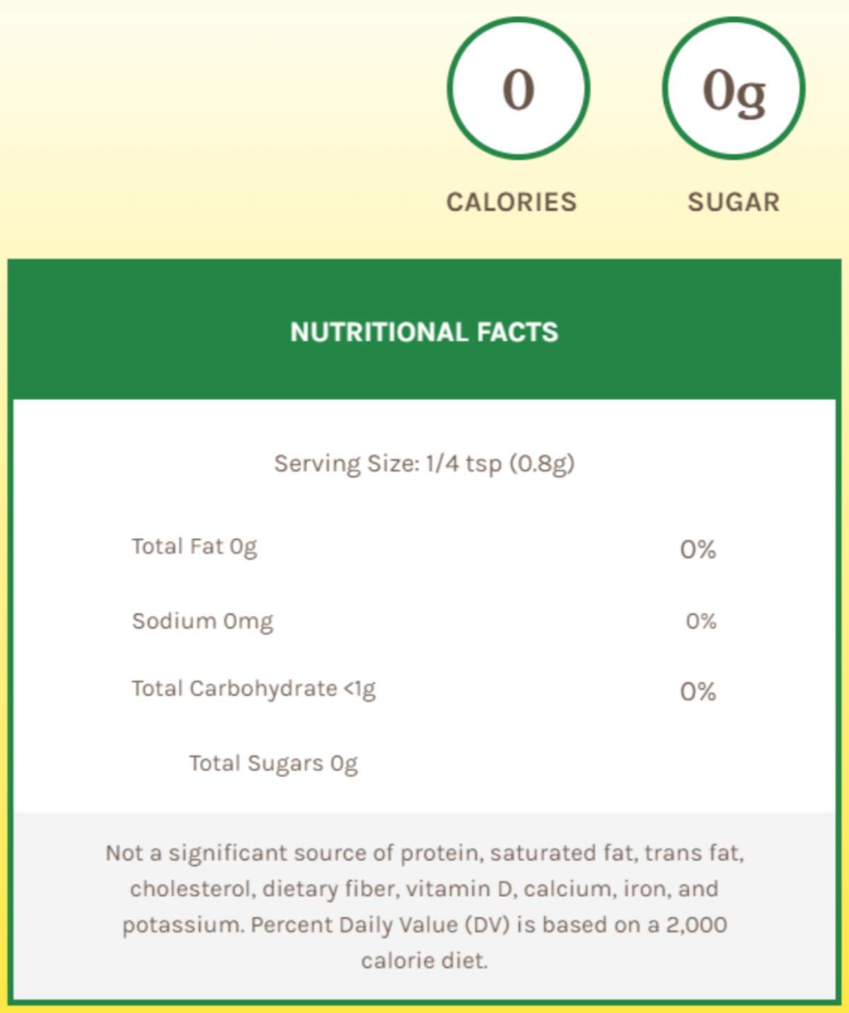 zero-calorie, zero-sugar formulation