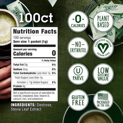 zero calories per serving with low glycemic index