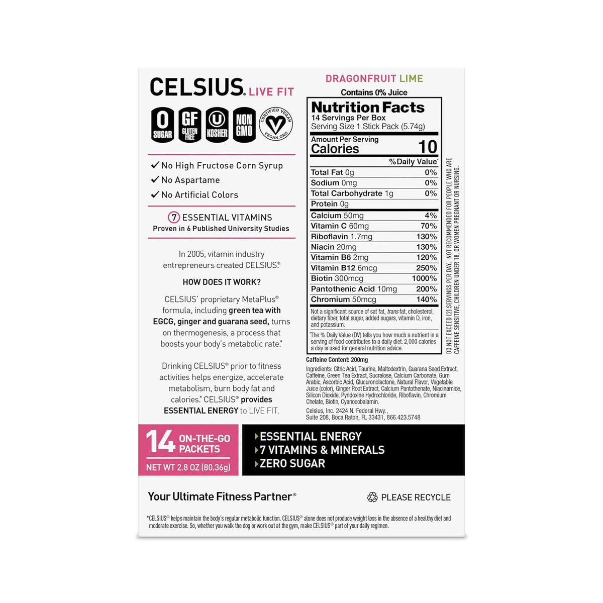 zero-sugar formula sweetened with sucralose