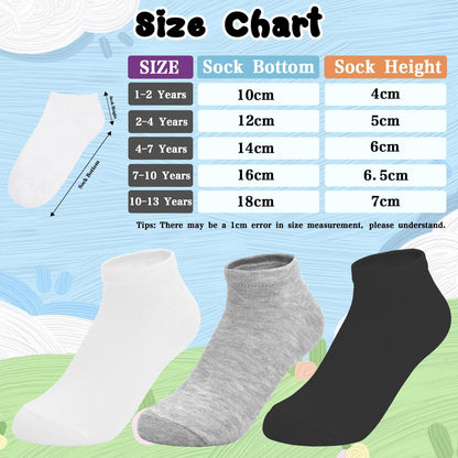 ZERULETS Kids Socks – Simple Everyday Socks with Uncluttered Color Palette, 20-Pair Bundle