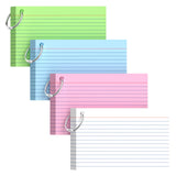 ColorStudy Heavy Weight Index Cards with Key Ring – Printer-Compatible 3x5 Notecards for Work Productivity, 250 Count