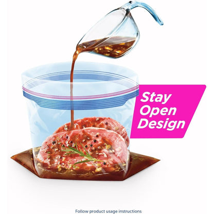 Ziploc Gallon Freezer Bags – Leak-Resistant Resealable Storage for School Lunches and Snacks