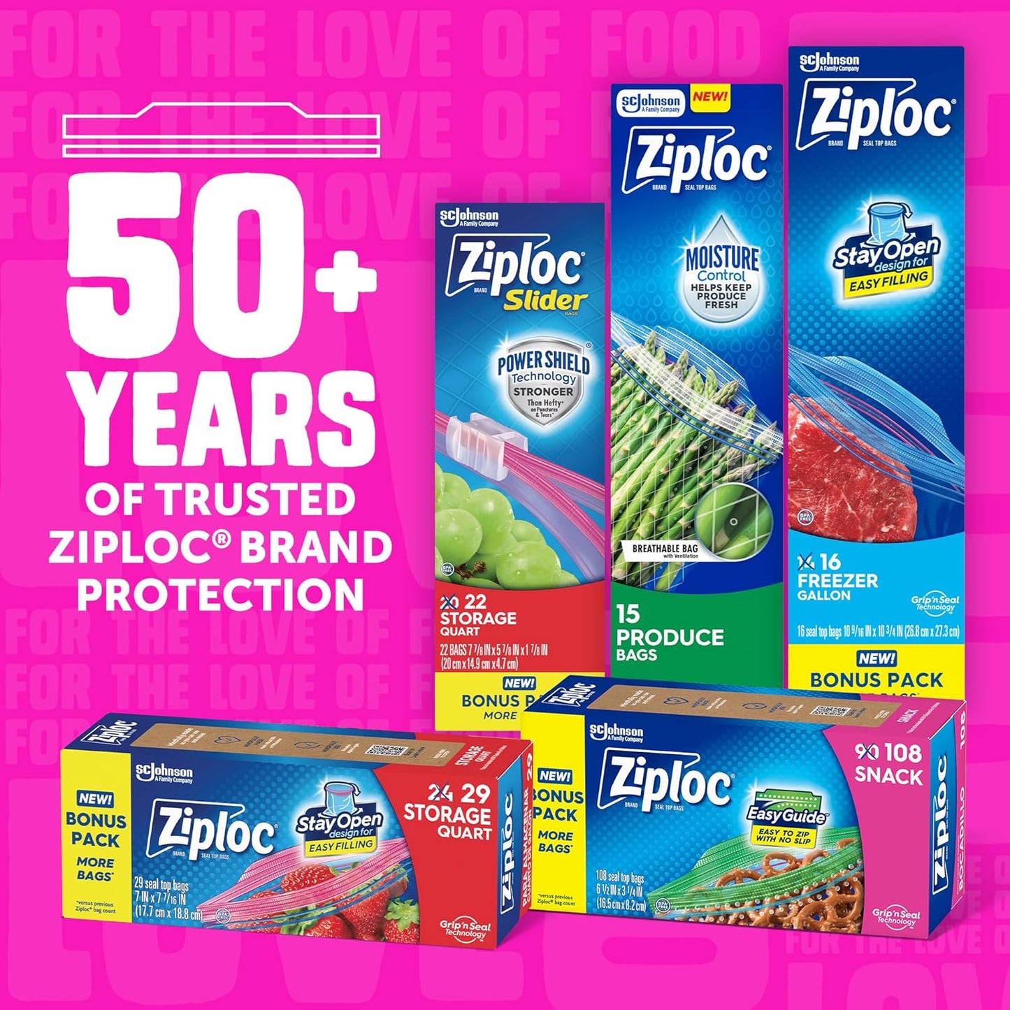 Ziploc Gallon Stay Open Design Bags – Easy-Fill Pouches for Packing Grab-and-Go Lunches
