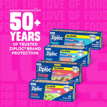 Ziploc Power Shield Gallon Bags – Freezer Storage for Batch Cooking and Weekly Meal Plans