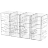 caktraie 4-Pack Clear Acrylic Organizer – Minimalist Vanity Storage for Intentional Bedroom Spaces