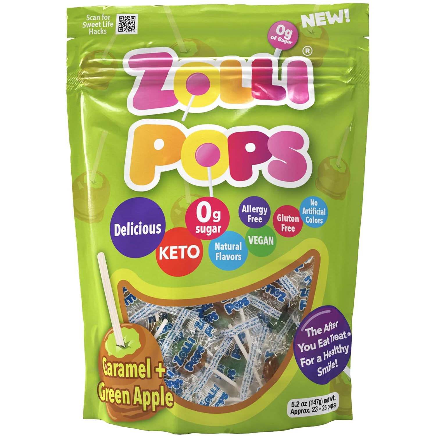 Zollipops Sugar-Free Lollipops for Kids – Dentist-Approved Cavity-Fighting Treats for Lunchboxes and After-School