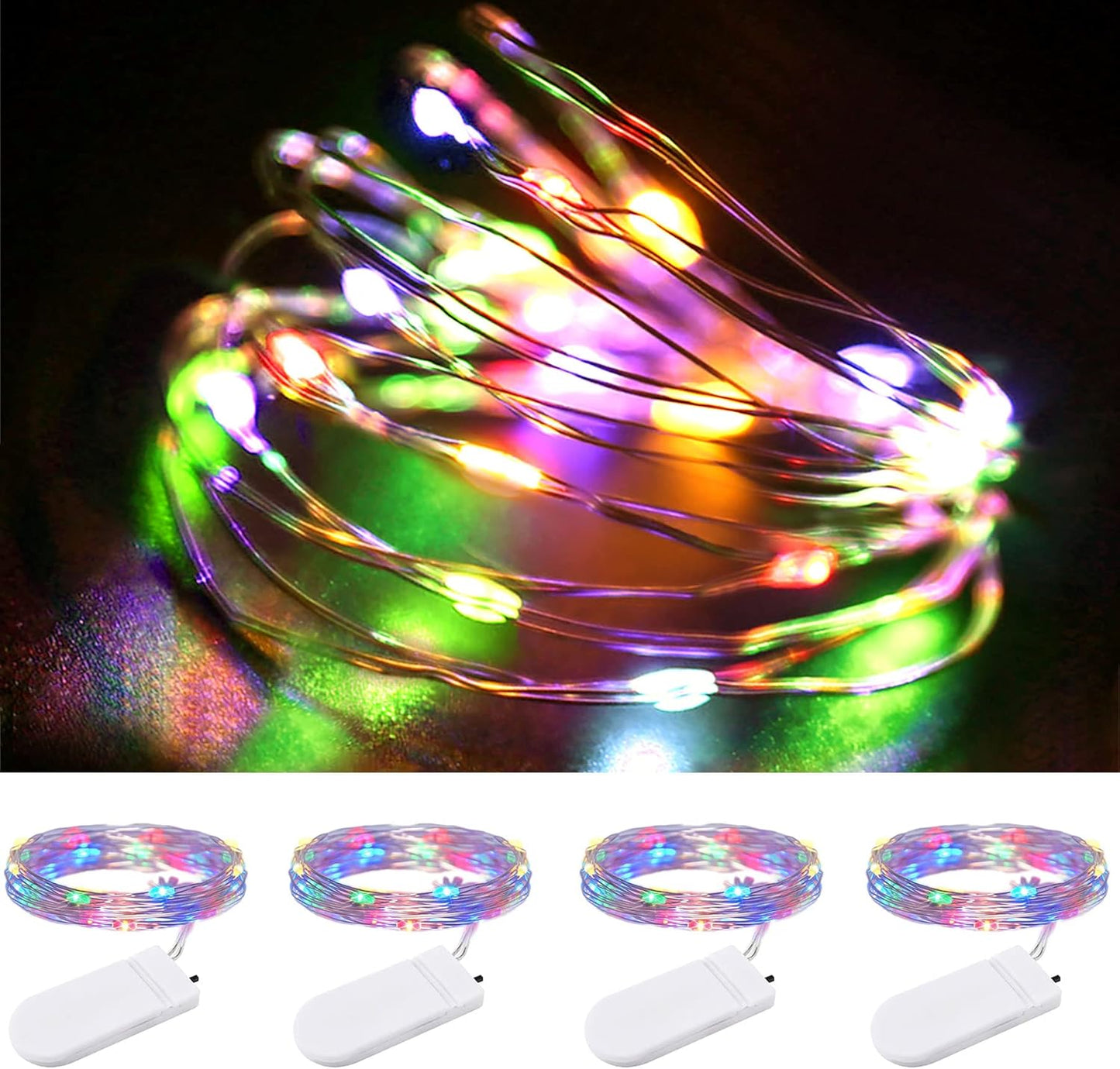 ZPH Mini LED String Lights – Unique Housewarming Gift for Women, Battery Operated Decorative Lights 4 Pack