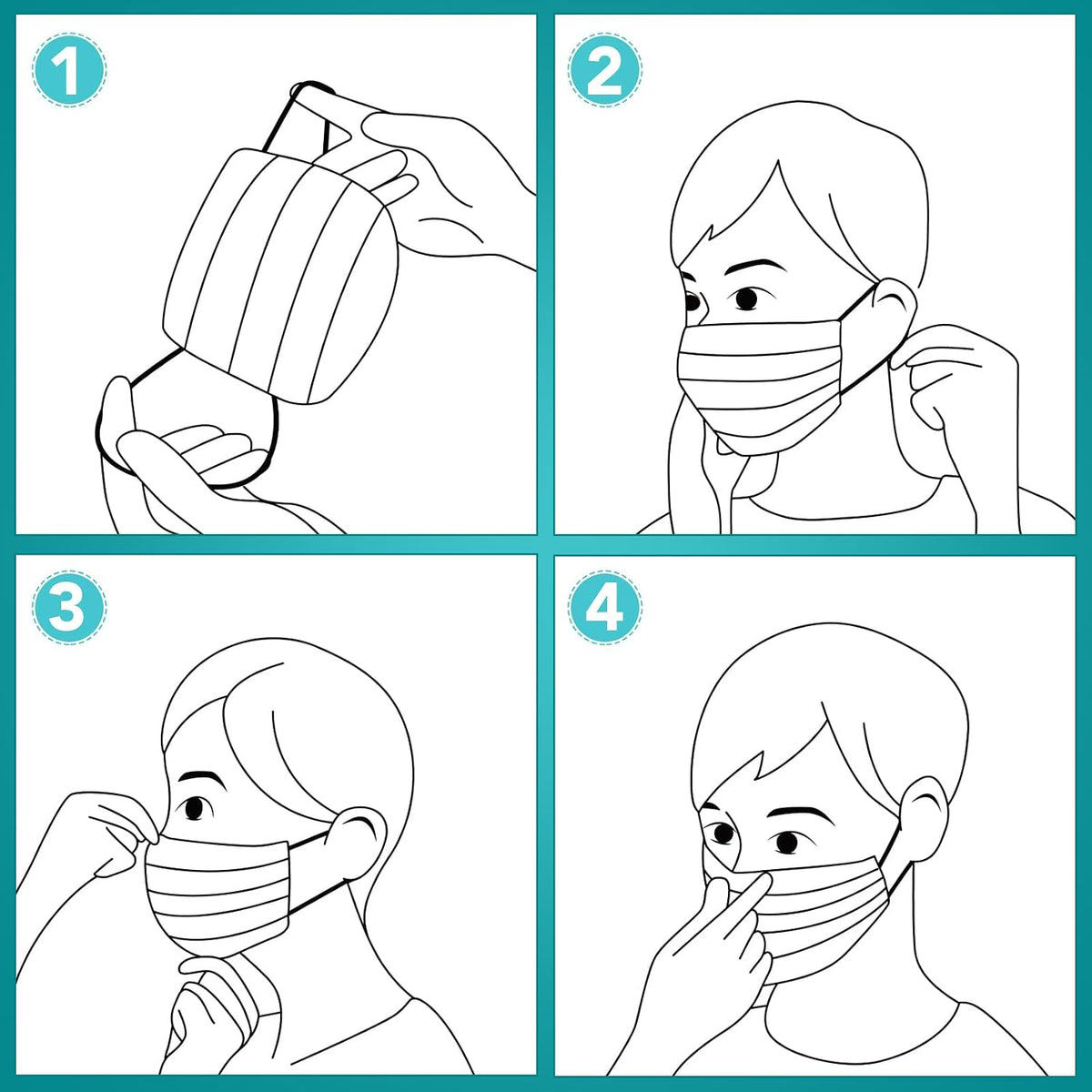 ZTANPS Black 3 Ply Face Masks 100 Pack – Elastic Ear Loop Disposable PPE for Indoor Public Spaces