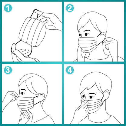 ZTANPS Black 3 Ply Face Masks 100 Pack – Elastic Ear Loop Disposable PPE for Indoor Public Spaces