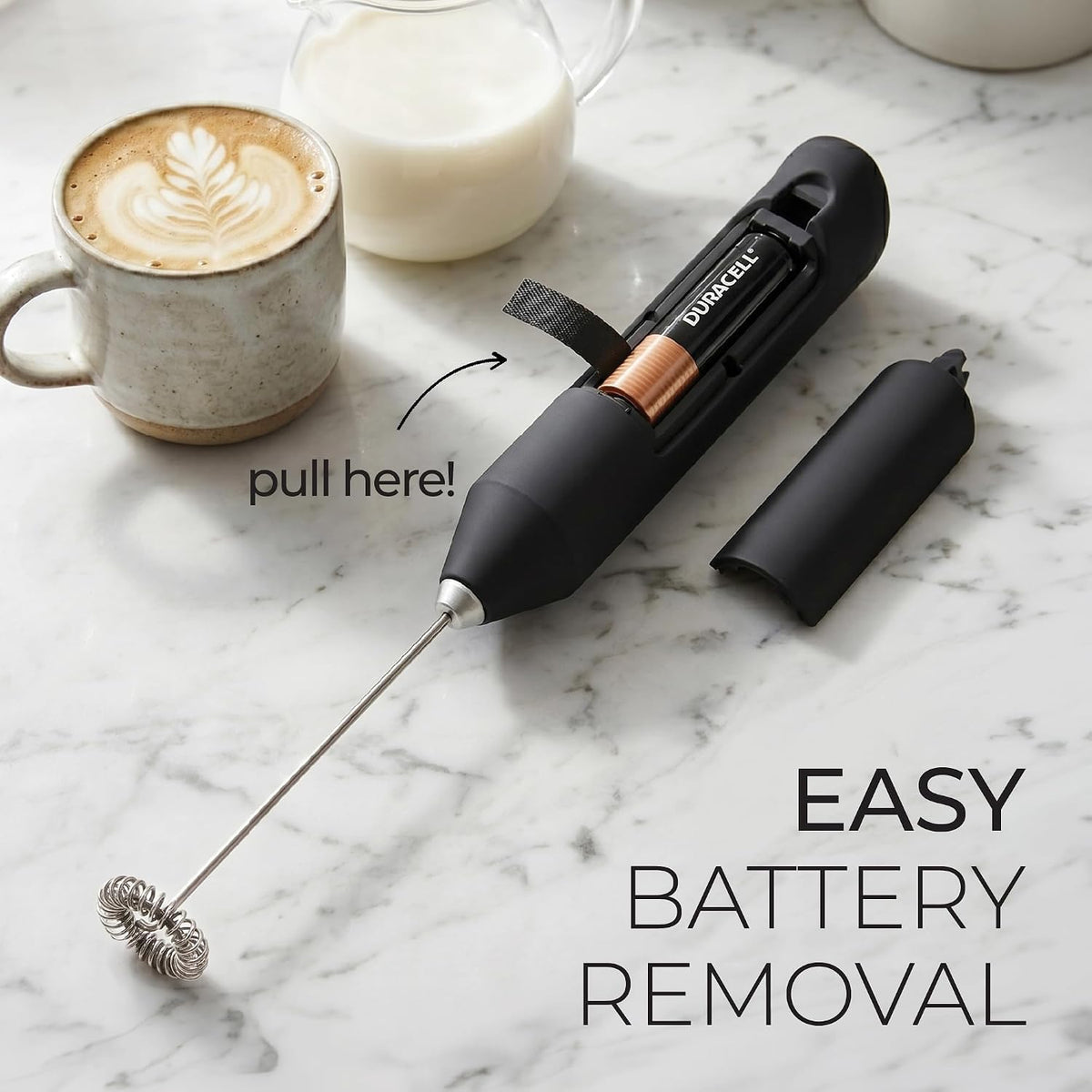 Zulay Kitchen Milk Frother Handheld - Intentional Living Pick, Lightweight Battery Frother in 33 Minimalist-Inspired Colors